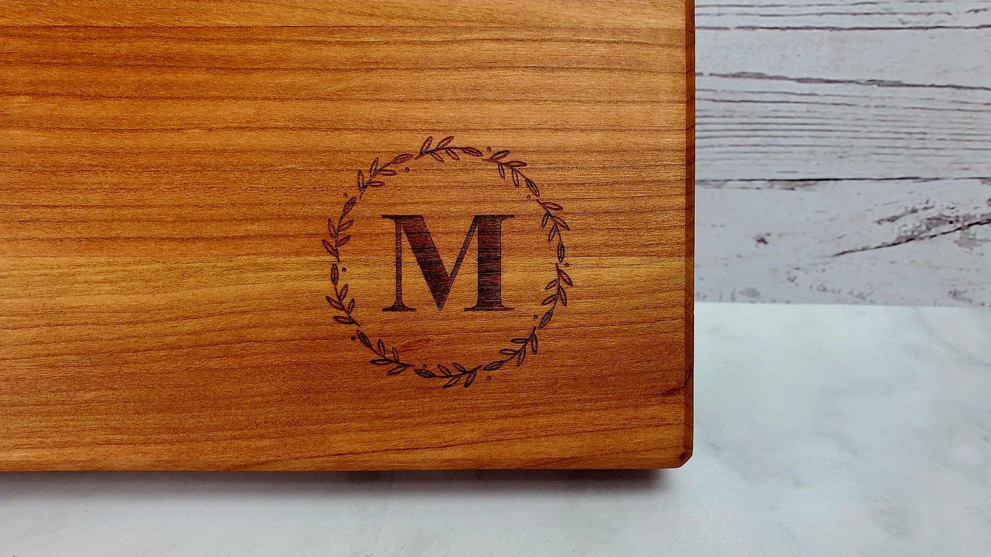 Cutting Board - Maple with Cherry Stripe - Nathan's Woodcrafts, LLC