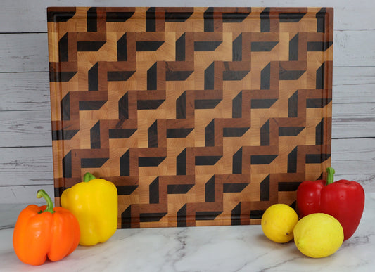 Zigzag End Grain Cutting Board - Nathan's Woodcrafts, LLC