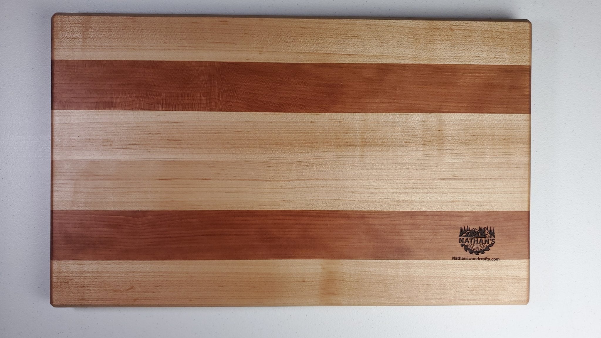 Handcrafted Cutting Board - Cherry and Tiger Maple Cutting Board- Handcrafted in NH Cutting fashion Board